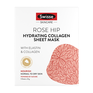 Swisse HYDROELASTI COMPLEX Rosehip Hydrating Collagen Sheet Mask 23g x 5